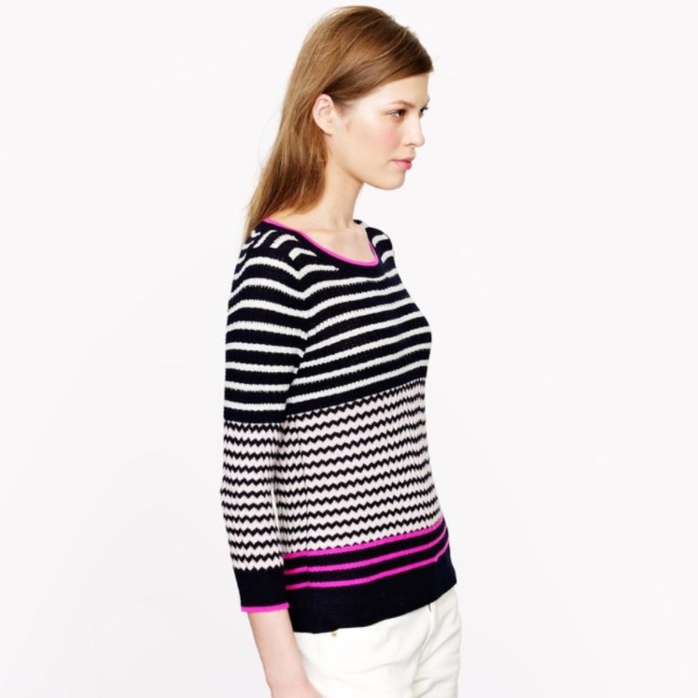 NWOT J. Crew 100% Merino In Mixed Stitch Sweater